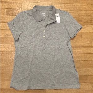 New with tags women’s GAP polo in gray, size large